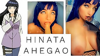 Hinata Ahegao Forførende Cosplay Show Med Store Naturlige Bryster