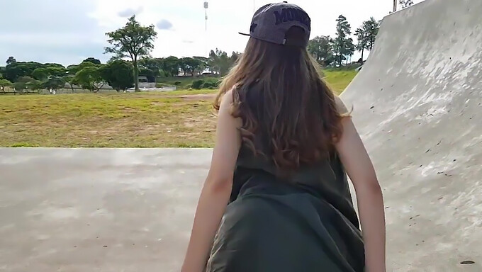 Outdoor masturbation of a girl in the open air