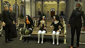 Old Catholic Priests And Young Nuns Engage In Sexual Acts In A 3d Pornographic Video