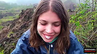 Pov Of The Most Daring Oral Sex In A Public Setting Atop An Active Bali Volcano