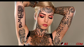 Stunning Australian Blonde With Big Boobs Gets Inked