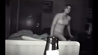 American College Coeds Engage In Friendly, Natural Sexual Encounter In Dormitory Under Night Vision