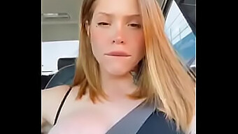 Teen Girl Flaunts Her Big Breasts While Driving In Public