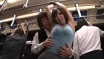 Bus Riding Japanese Couple Gets Down And Dirty