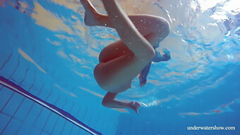 European Teen In Pool Without Clothes, With Brown Hair And Body Hair