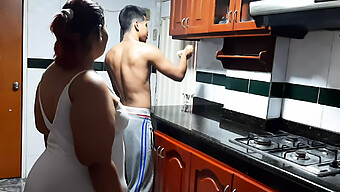 Horny Mom And Her Latina Neighbor Engage In Steamy Kitchen Encounter