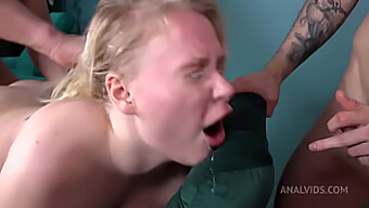 Nicole, The Fair-Skinned Beauty, Experiences Two Anal Orgasms In One Video. Double Penetration Of Her Pussy, Brutal Slaps, Spit, And Intense Ass Licking Make Up This Wild Ride.