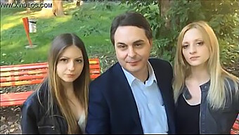 Andrea Dipre ve Francesca Frings, harika bir açık havada nasıl boşalacağını gösteriyorlar